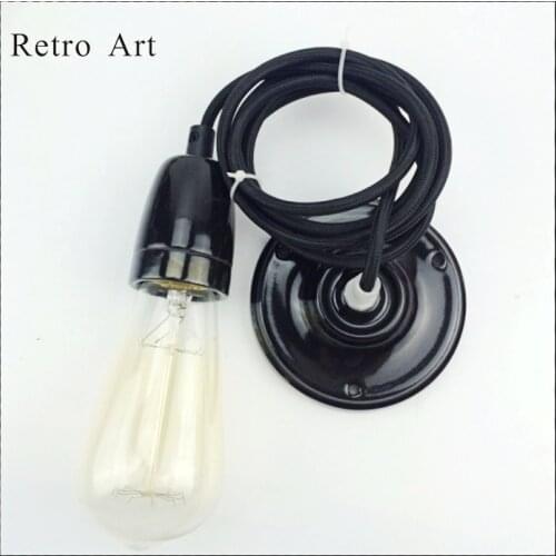 E27/E26 Vintage Ceiling Pendant Lamp Cord Set With ceramic lamp Socket