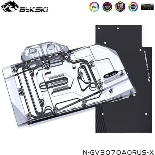 Bykski GPU Water Block For GIGABYTE AORUS Geforce RTX 3070/3060Ti MASTER 8G, Full Cover Watercooler ,N-GV3070AORUS-X