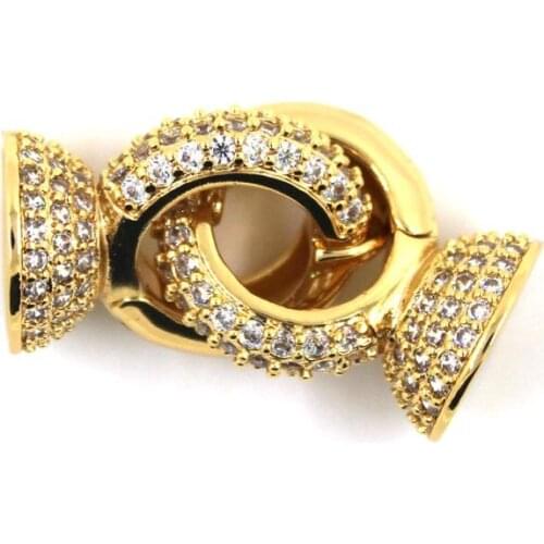 Clasps For Jewelry Making Fastening Accessories 925 silver plating Cubic Zirconia Clasps For DIY Pearls Necklace Bracelet Clasp