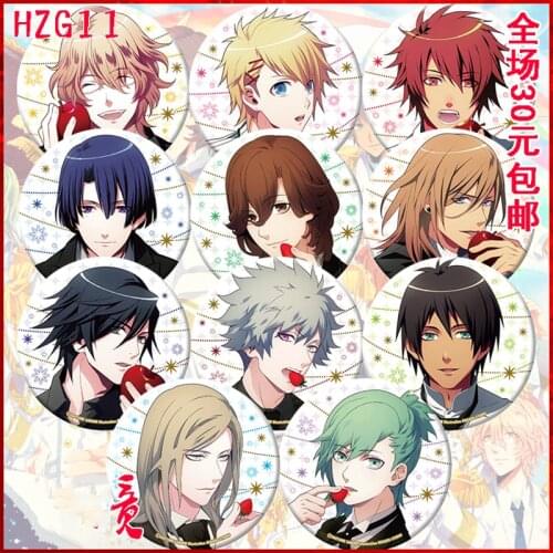 ZXFJXR 58MM Game Uta No Prince-Sama Tomoch Ijirikawa Masato Brooch Backpack Kurusu Syo Tokiya/hayato Badge Pins Icons