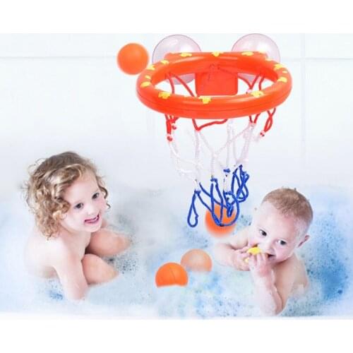 1Set Toddler Bath Toys Shoot Basket Water Play Toys for Kids Baby Girl Boy with Mini Basketballs Shower Bathtub Interesting Toy