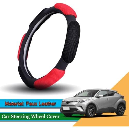 1pcs Car Styling Leather Car Steering Wheel Cover Car Steering-wheel Hubs Automobiles Accessories For Toyota C-HR CHR 2014-2020