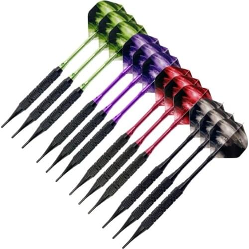 12pcs Tip Darts Aluminum Shaft with 100 Nylon Soft Tips for Electronic Dartboard 03KA