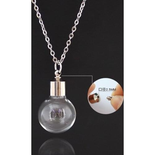 2PCS Glass Bulb with screwed Cap Glass vial pendant Perfume Bottle Necklace Wishing Bottle Necklaces Jewelry Gift