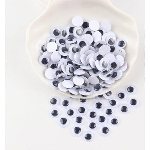 200pcs Googly Black Eyes Glue On Toys 3D Plastic Eye Educational Toys For Children Kids Handmade Art Craft 6mm 8mm 10mm Wide