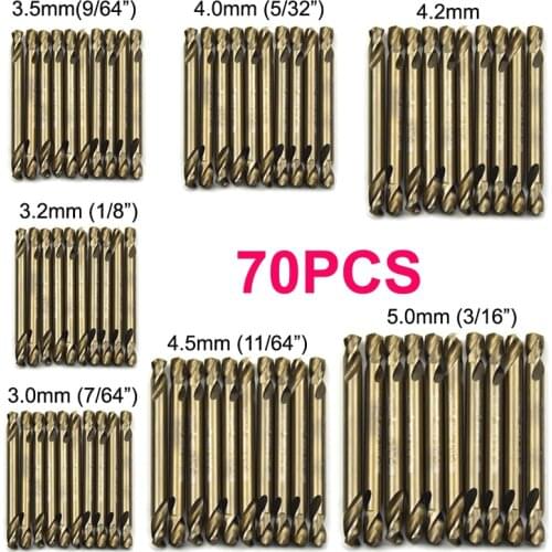 30% Off 70pcs HSS M35 Cobalt Drill Bit DIY Tools Spiral Jobber Drill Bits Double Ended Twist Drills Imperial 3mm,3.2mm,4mm,4.5mm