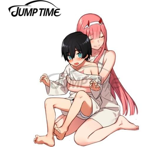JumpTime 13 x10.5cm Darling in the Franxx Zerotwo&hiro Car Stickers Surfboard Fine Decal Waterproof Vinyl Sticker Decoration