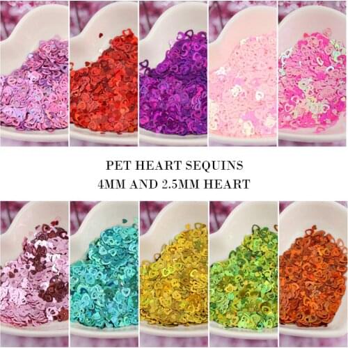 Nail Glitter Sequin Pailettes PET Hollow Heart Sequins 4mm and 2.5mm Laser Glitter Sequin Body Painting DIY Nail Art Decoration