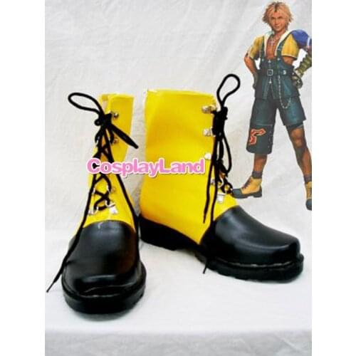 Final Fantasy X Tidus Lace Up Cosplay Boots Shoes Game Party Cosplay Boots Custom Made for Adult Men Shoes