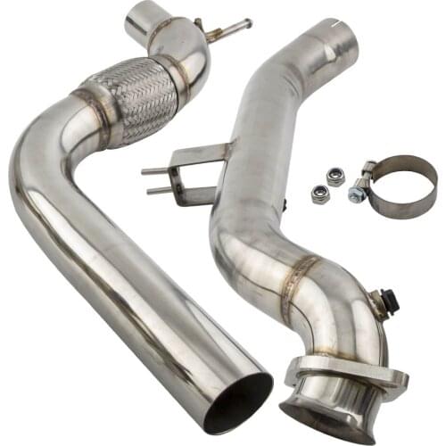 Two Pieces Design 3" Catless Down Pipe fit 2015-2016 for Ford Mustang EcoBoost 2.3T for Premium Coupe 2-Door 2.3L 2300CC
