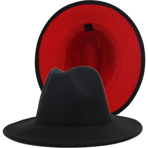 Trilby Men And Women Patchwork Felt Hat Wide Brim Wool Hat Jazz Fedora Hat Panama Tricorne Fashion Wholesale 56-58CM