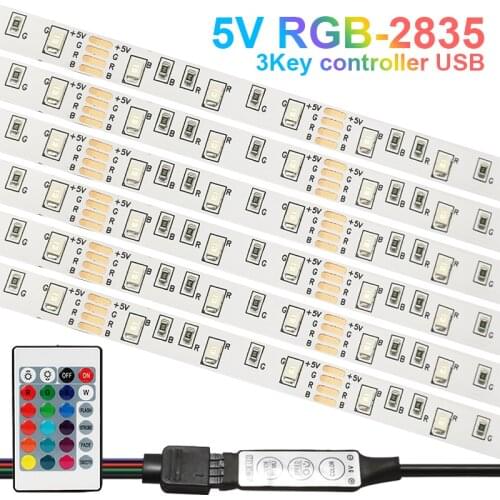 DC 5V 3 Key SMD2835 RGB LED Flexible Tape Diode Bluetooth Remote Control Lighting LED Strip Lights TV Background Luces led Decor