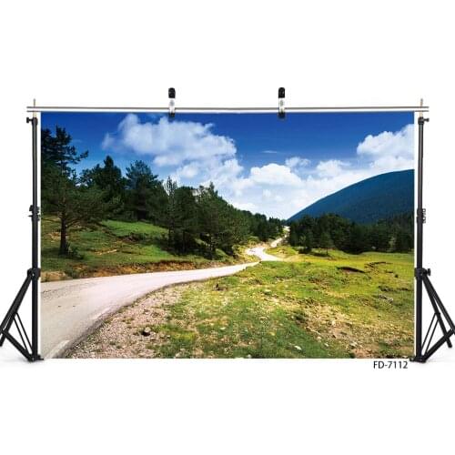 Mountain Landscape Road Vinyl Cloth Photography Backgrounds Portrait Photographic Backdrops Photo Studio Photobooth Photocall