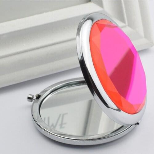Customized Small Gifts Double-sided Mirror Folding Mirror Portable Metal Makeup Mirror Beauty Mirror Can Be Customized LOGO