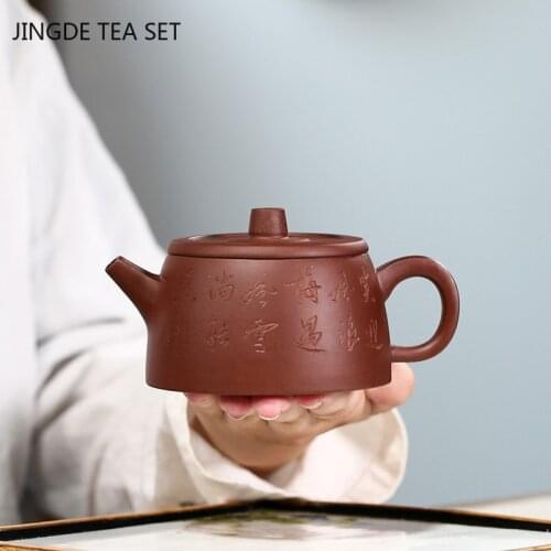 Chinese Yixing tea pot Authentic Purple Clay filter teapots Handmade beauty kettle Tea ceremony supplies Customized gifts 120ml