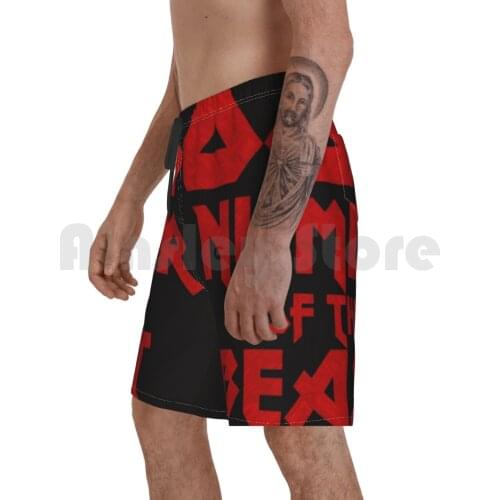 Number Of The Beast Beach Shorts Men Beach Pants Swimwear Number Beast Black Men Womens Heavy Metal Music British