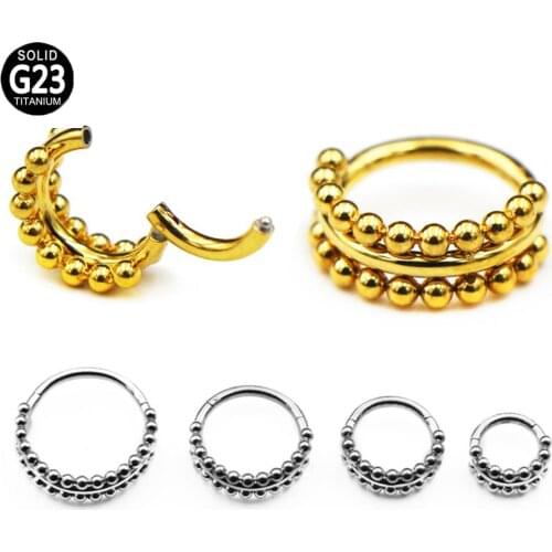 1Pc 3 Rows G23 Titanium 8-12mm Helix Lip Nipple Clicker Ear Cartilage Tragus Piercing Jewelry Nose Rings Hinged Segment