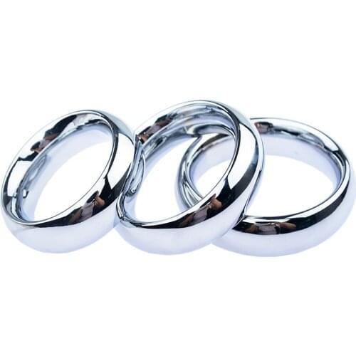 40/45/50mm Stainless Steel Cock Ring Delay Ejaculation Cockring Metal Scrotum Fetish Penis Rings Sex Toys For Men Adult Games L1