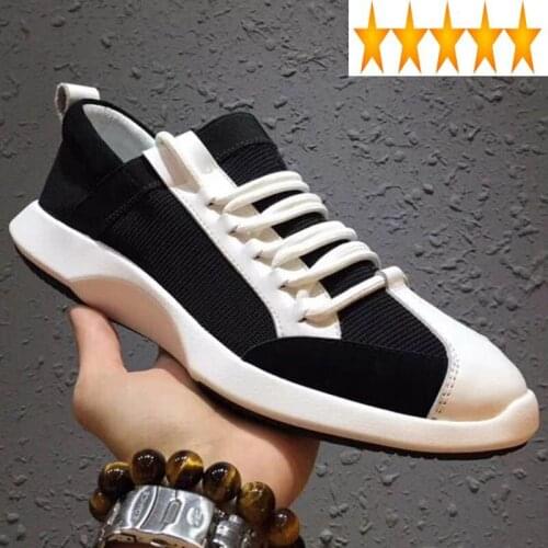 Men Spring New Patchwork Designer Round Toe Comfortable Platform Sneakers Street Lace Up Hip Hop Shoes Flat Trainers