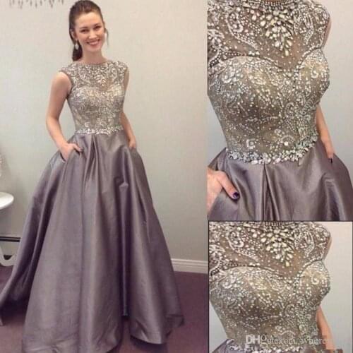 Lightweight ball gown Beaded crystal formal long evening dress with bright beads in the pockets Sweet tailor-made party dress W1