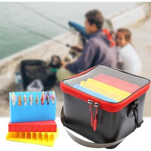 Multifunctional Portable Fishing Bag Fishbox Storage Bag Thickened EVA Wooden Lures Storage Holder Fishing Bucket Supply
