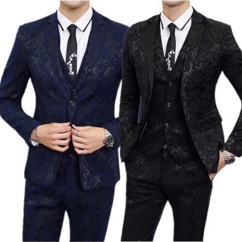 Mens suit 3 Piece Set (jacket + Pants + Vest )large size s-6xl Wedding party Men Blazer coat Waistcoat vests Trousers