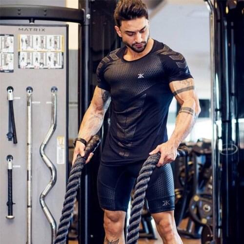 New large-type Men Compression T-shirt men Sporting Skinny Tee Shirt Male Gyms Running T-shirt Fitness Sports men t-shirts 2021