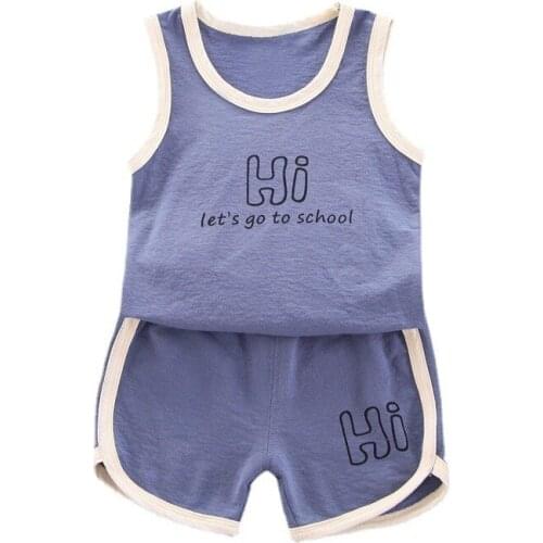 New Summer Newborn Baby Girl Clothes Suit Children Boys Casual Cotton Vest Shorts 2Pcs/Set Toddler Sport Costume Kids Tracksuits