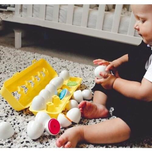 12Pc Montessori Learning Education Math Toys Smart Eggs Plastic Screws 3D Puzzle Game For Baby Children Educational Toy With Box