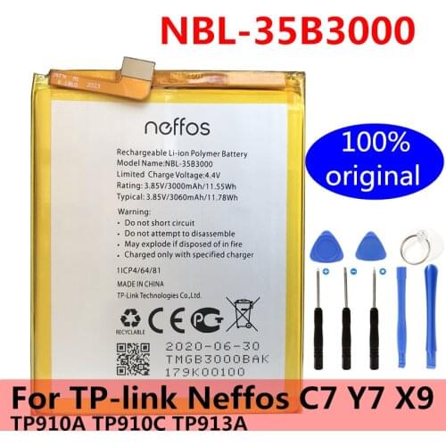 Original High Quality 3000mAh NBL-35B3000 battery For TP-link Neffos C7 Y7 X9 TP910A TP910C TP913A Mobile Phone