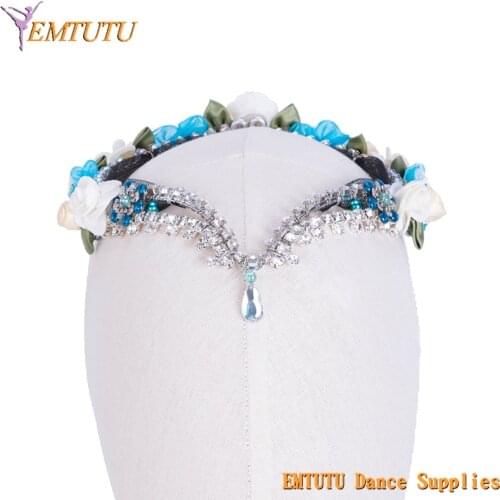 Diana and Acteon Professional Ballet Headpiece Ballet Tiara Blue Lilac Pink Fairy Stage Performance Ballet Headdress Dance Crown