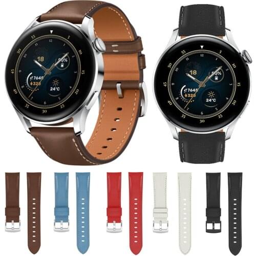 Genuine Leather Watchband Strap 22mm Quick Release Watch Band For Huawei Watch 3 Pro Smart Wristband Bracelet Replacement Belt
