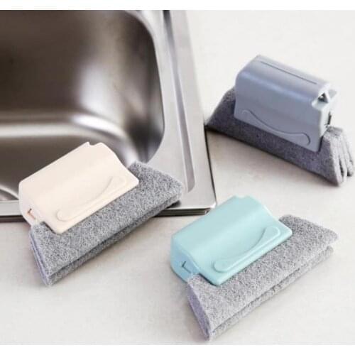 Window Groove Cleaning Brush Hand-held Crevice Cleaner Tools Fixed Brush Head Design Scouring Pad Window Slides and Gaps SN123