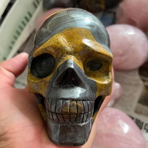 1pcs Natural iron eye stone bone statues, realistic statue healing, home Decor art collection