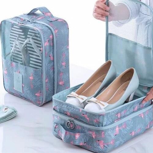 Convenient Shoes And Clothes Organizer Bag Nylon Waterproof Shoes Bag Pouch Storage Travel Bag Portable Double Layer Makeup Bags