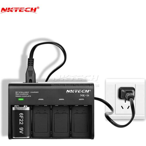 NKTECH NK-I4 Smart Battery Charger 9V 6F22 LED Indicator Auto 4-Slots For CC/CV Li-ion Ni-MH LiFePO4 Soshine TrustFire Batteries