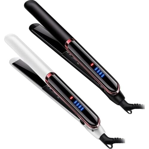 Hair Straightener For Straight Hair Curly Hair Dry-Wet Dual Purpose Flat Iron Led Digital Straightening (Black)