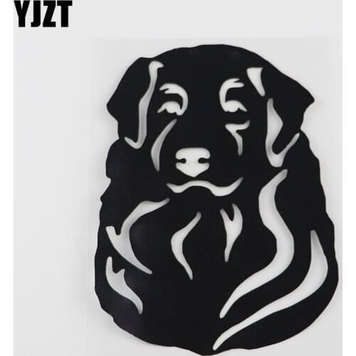 YJZT 12.2CMX16.1CM High Quality Australian Shepherd Dog Vinyl Car Sticker Black/Silver 8A-0029