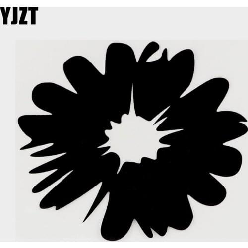 YJZT 13CM×11.3CM Creative Plant Flower Vinyl Car Sticker Decal Black/Silver Decor 18B-0021