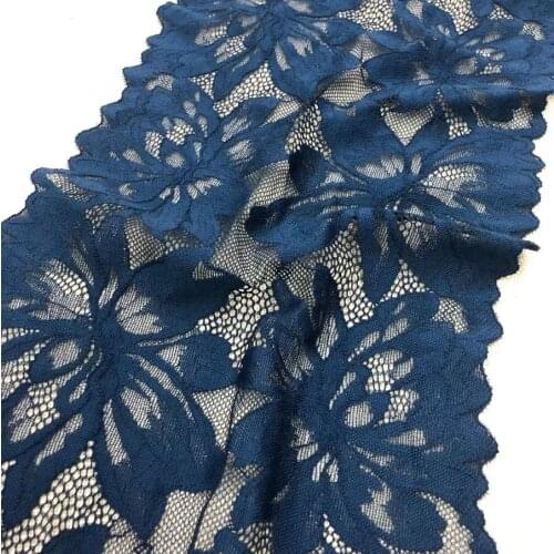 1 Yard Nav Blue Elastic Lace Ribbon for Underwear Apparel DIY Stretch Lace Trims Handmade Sewing Craft Garments Accessories 22cm