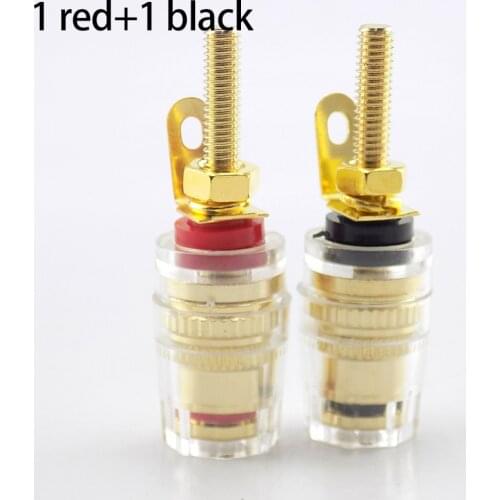 2pcs 4mm Banana Plug Amplifier Speaker Binding Posts Oxidation Resistance Brass Terminal Transparent Gold Plated Audio Connector