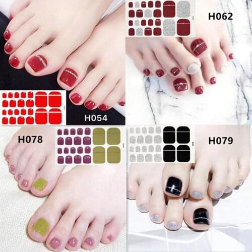 2019 New Designs Foot Toe Nail Sticker Fashion Nail Art Polish Full Cover Waterproof Adhesive Foil Stickers Manicure Predesigned