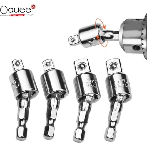 Electric Drill Socket Adapter for Impact Driver with Hex Shank to Square Socket Drill Bits Rotatable Extension 1/4" 3/8" 1/2"