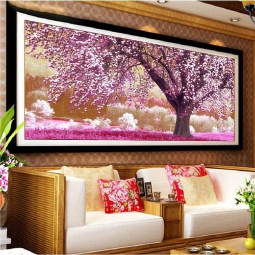 Full Square Round Drill 5D DIY Diamond Painting Sakuras Tree scenery wall picture diamond Embroidery mosaic rhinestone decor