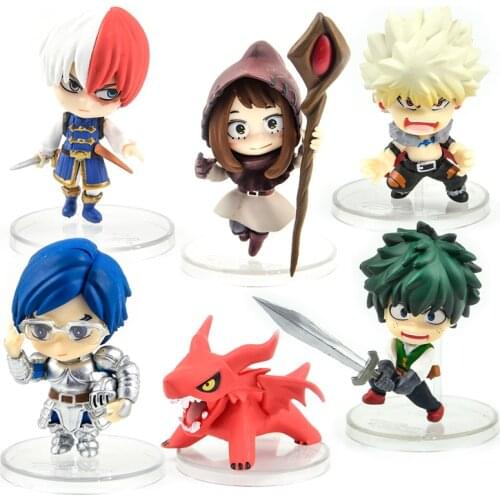 Anime My Hero Academia knight Drama cute kawaii Midoriya Izuku Todoroki Shoto Bakugou Katsuki Tenya blind box figures toys