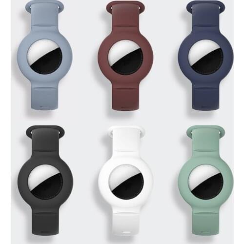 Retainer Cases For Apple Airtags Location Trackers High-quality Durable Solid Silicone Buckle Anti-Lost Protective Covers strap