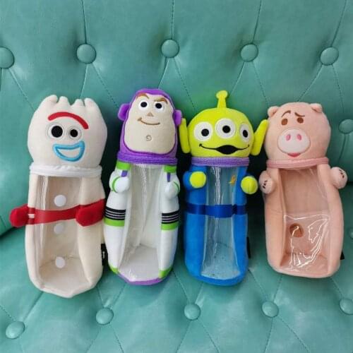 Disney Toy Story Three-eyed Boy Buzz Lightyear Cylindrical Translucent Pencil Case Stationery Creative Gift