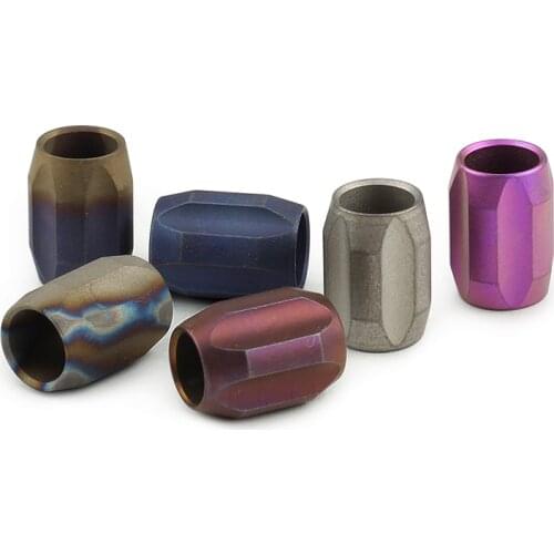 1PCS Flame Titanium Alloy Colorful Knife Beads Titanium Camping Survival EDC Paracord Accessory