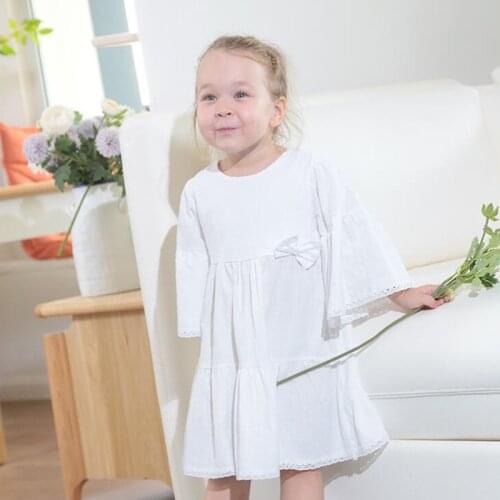 Kids Party Dresses Toddler Baby Princess Dress Korean Japan Style Casual Fashion Clothing Spring Autumn Baby Linen Cotton Dress