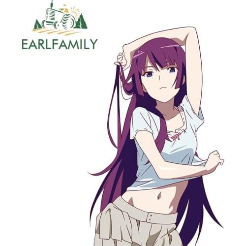 EARLFAMILY 13cm x 8.3cm for Bakemonogatari Anime Decal Scratch-Proof Car Sticker Windows Waterproof Graphics Motorcycle Decor